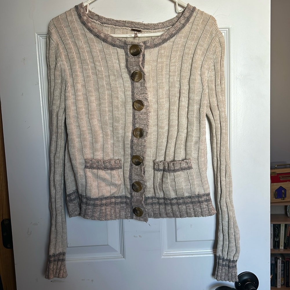 Free People button sweater. Size small